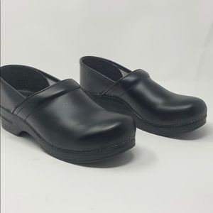 Dansko Black Leather Clogs